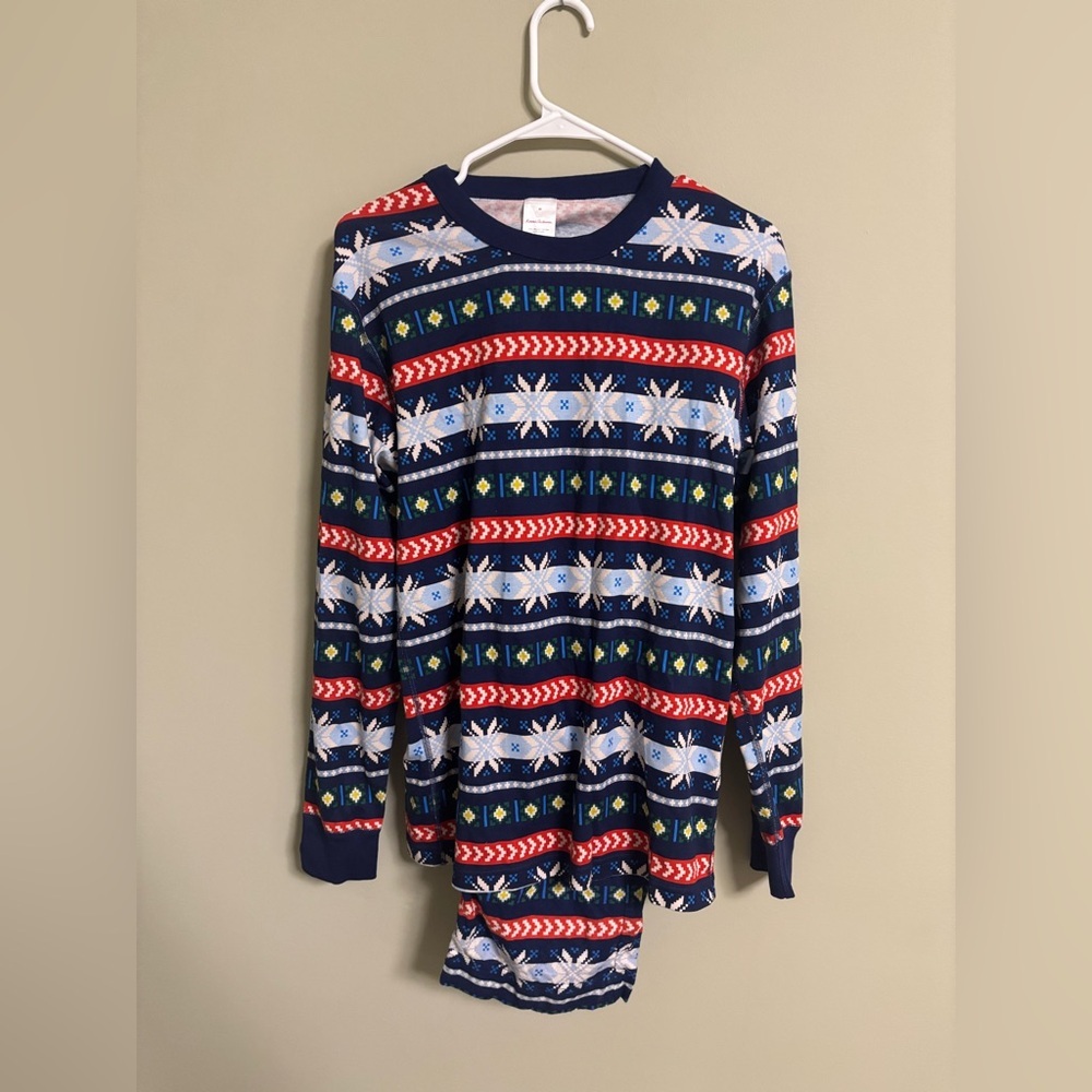 Hanna Andersson Blue and Red Patterned Pajama Set